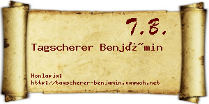 Tagscherer Benjámin névjegykártya